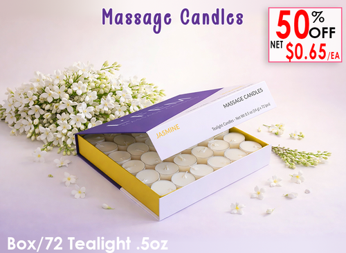 L'Fem Massage Candle Tealight .5oz. Box/72pcs - Jasmine