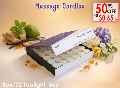 L'Fem Massage Candle Tealight .5oz. Box/72pcs - No. 5