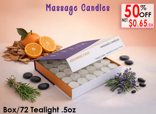 L'Fem Massage Candle Tealight .5oz. Box/72pcs - Resurrection