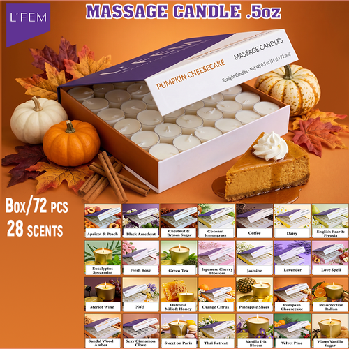 L'Fem Massage Candle Tealight Box/72pcs, Pick your scent