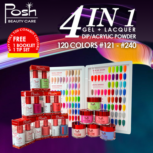 Posh 4in1 Red Book:  #001 - #120 = 120 colors. Free Tip/Booklet 