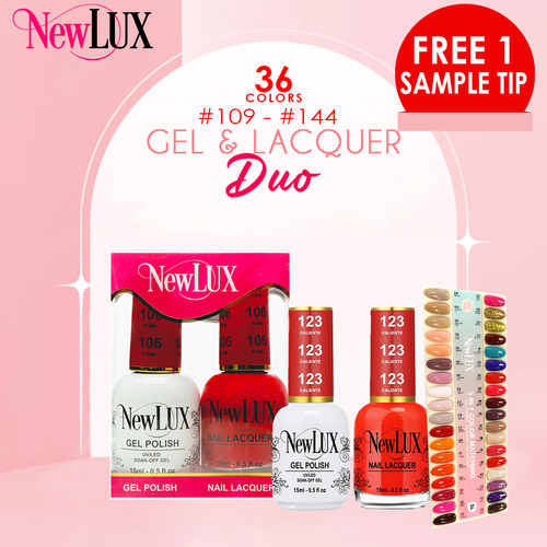 NewLux Duo #109- #144 = 36 colors x $5.95, Free 1 Tip #4