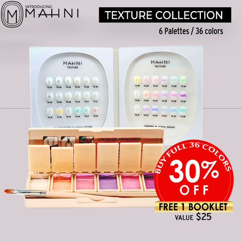 Mahni Cream Gel Texture 6 Palettes/36 colors: #01-36, Free 1 Book (value $25)