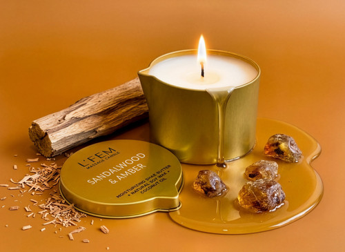 L'Fem Massage Candle 8oz - Sandalwood & Amber