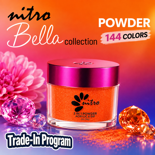 Nitro Bella Collection Powder #A001 -#A144 = 144 Colors + 1 Booklet