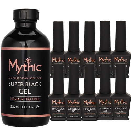 Mythic Soak-Off Gel Black 8oz Get 10 Free .5oz