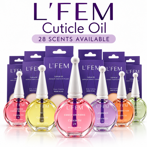 L'Fem Cuticle Oil .5oz Free Gift Box - Available 28 scents