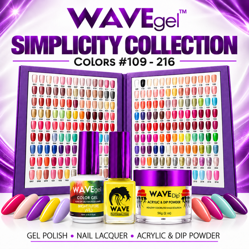 Wavegel Simplicity Collection – 108 Colors #109-216 | Gel & Lacquer Duo + Acrylic & Dip Powder