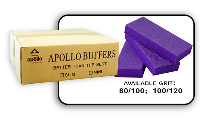 Slim Buffer - Purple/White - 80/100 Grit (Case/500 pcs)