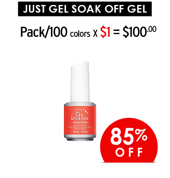 JustGel Gel polish Prepacked/100 Colors x $1 (Final Sale)