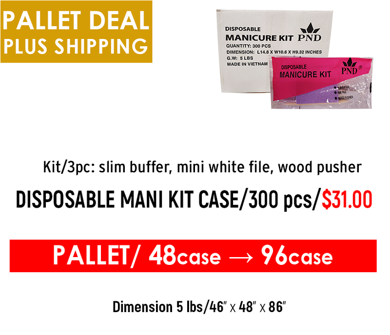 Pallet Deals Disposable Manicure Kit Case/300kit x $31