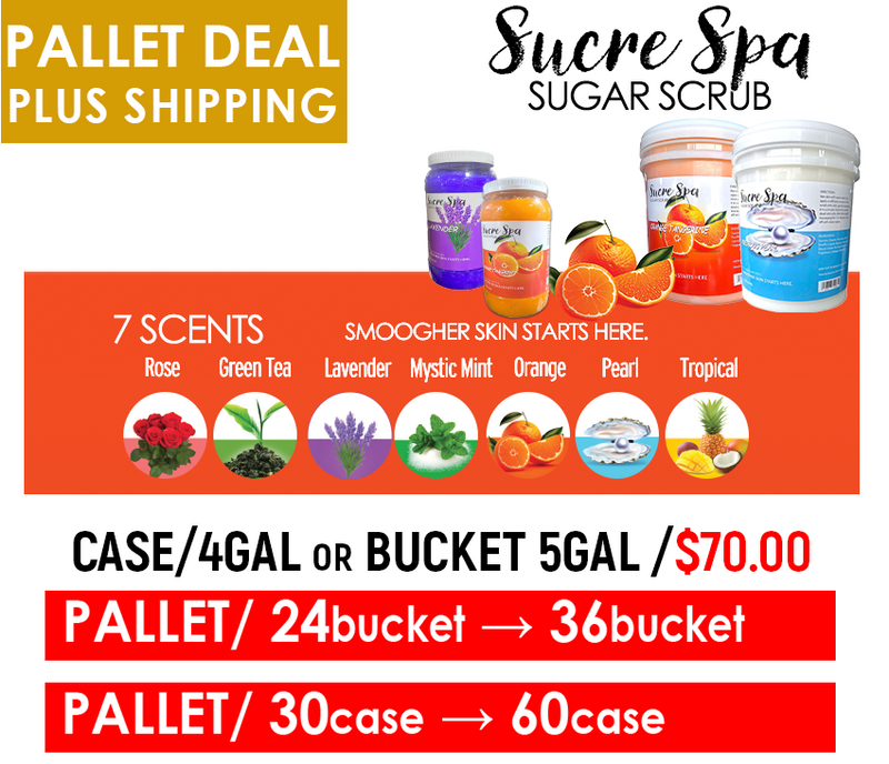 Pallet Deals Sucre Spa Sugar Scrub Bucket or Case/4 GAL x $70