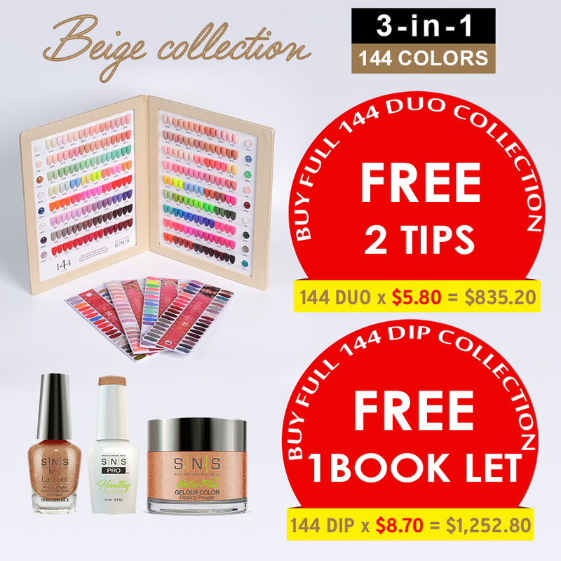 3in1 SNS Pro Beige Full Line #001 - #144 =144 colors