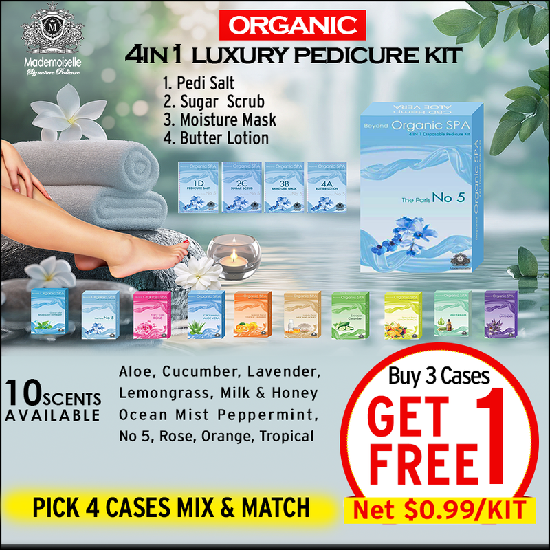 Mademoiselle Organic Pedicure Spa 4in1 Case/150pcs Buy 3 Free 1 = 4 x $148.50
