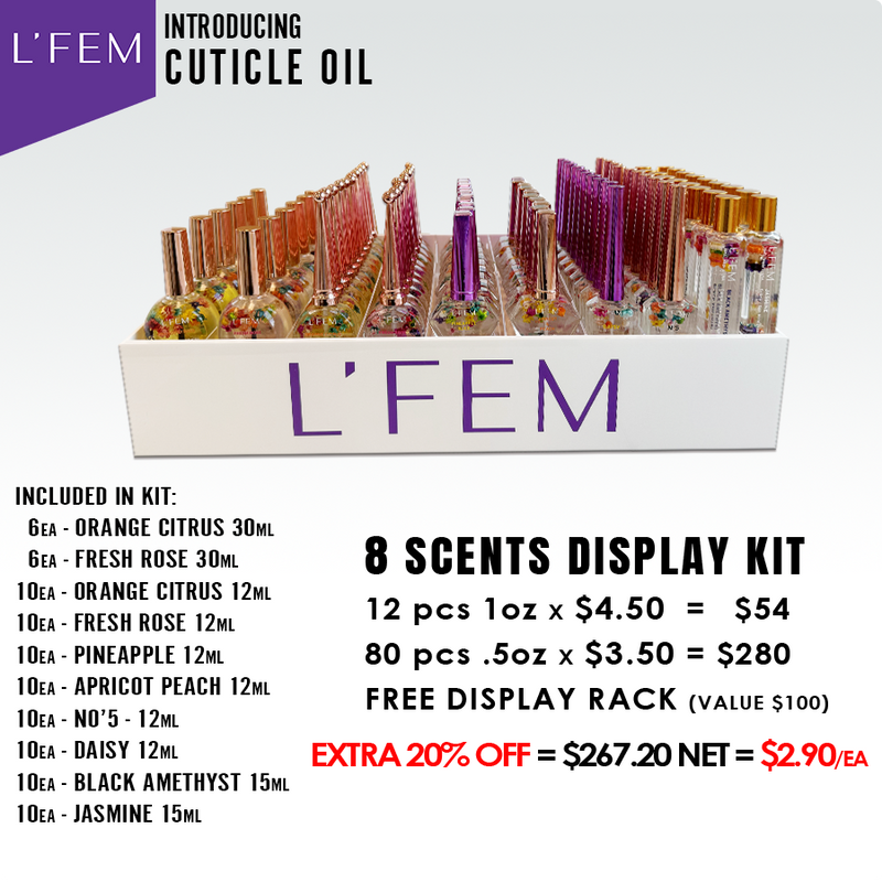 L'Fem Cuticle Oil Display Kit/92 pcs 