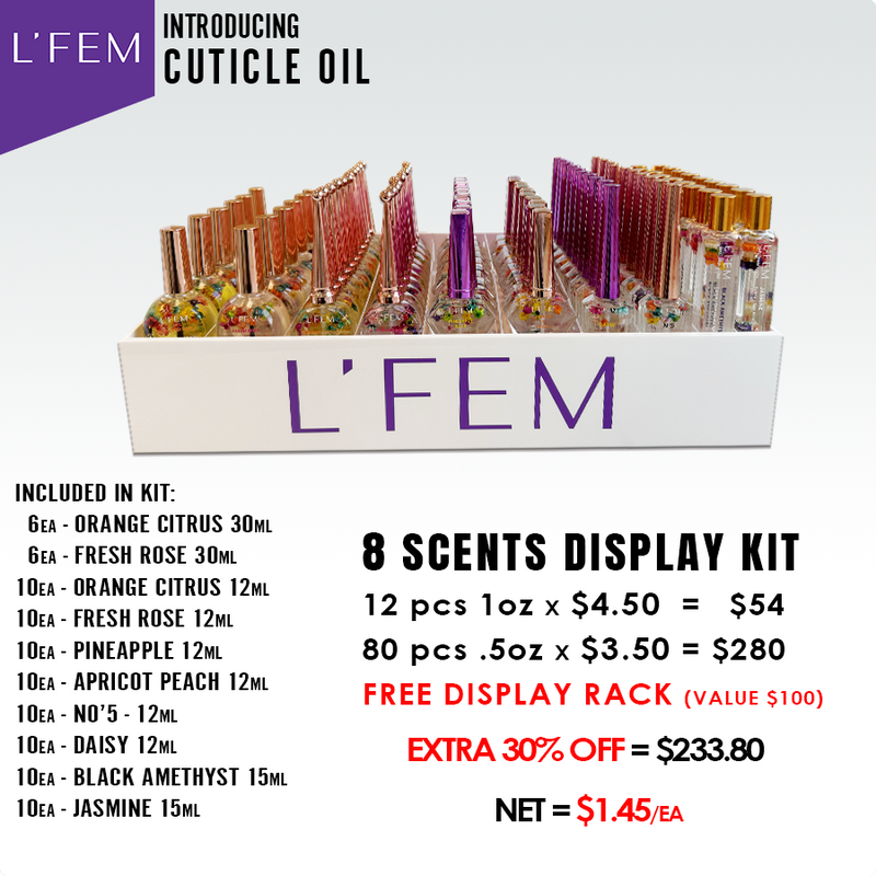 L'Fem Cuticle Oil Display Kit/92 pcs 
