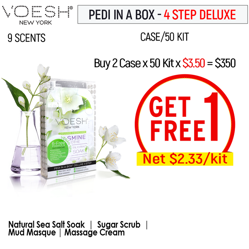 Voesh Case/50pks - Pedi 4 Step Deluxe Buy 2 Free 1