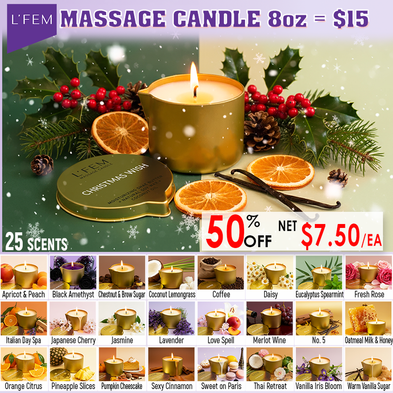 L'Fem Massage Candle 8oz -. Pick Your Scents