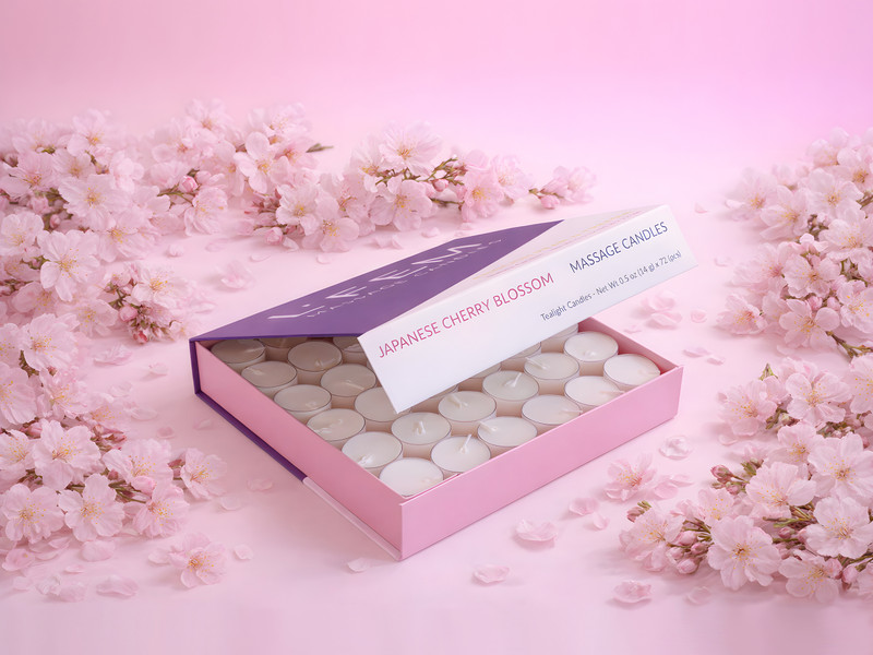 L'Fem Massage Candle Tealight .5oz. Box/72pcs - Japanese Cherry