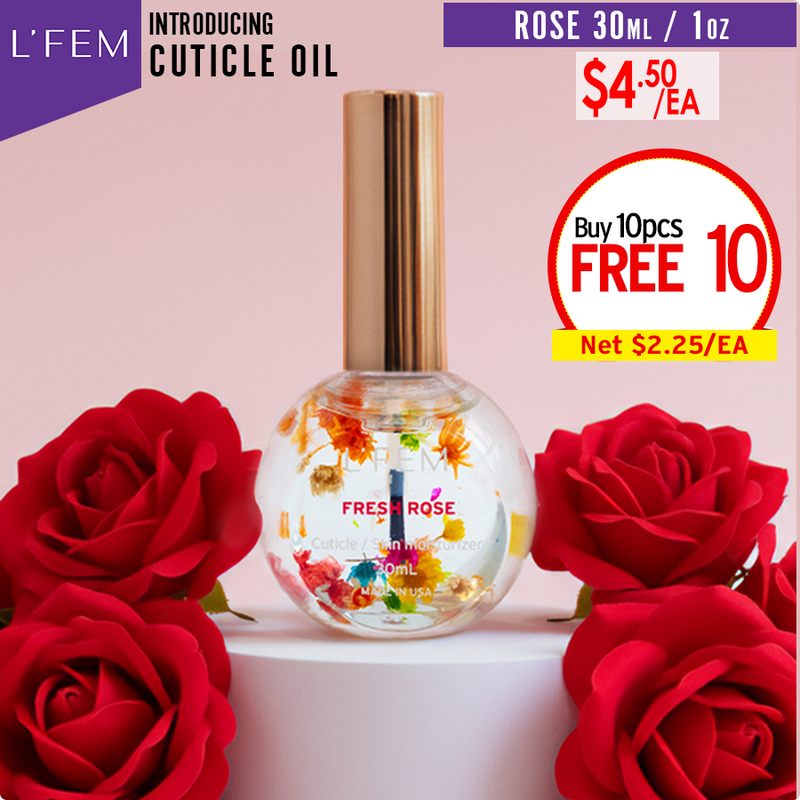 L'Fem Cuticle Oil 1oz - Fresh Rose