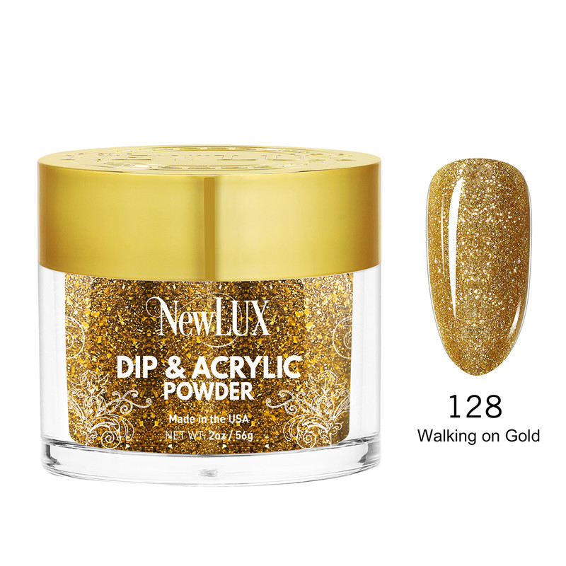 NewLux Dip & Acrylic 2oz  - #128 Walking on Gold