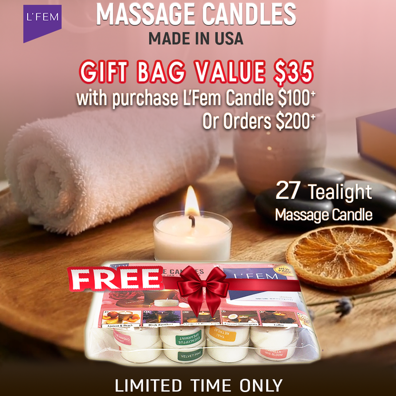 L'Fem Massage Candle Gift Bag 27 Tealight Value $35
