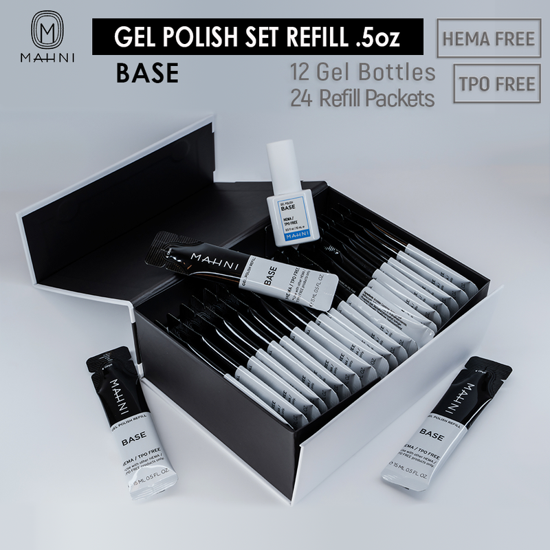 Mahni - Base Gel Polish Set/12 bottles + 24 packets (Net $2.09/.5oz)
