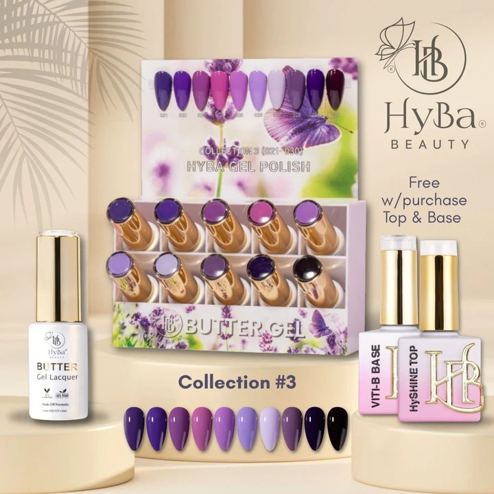 Hyba - Butter Gel Kit #3 (#021 - #030) Free Base & Top