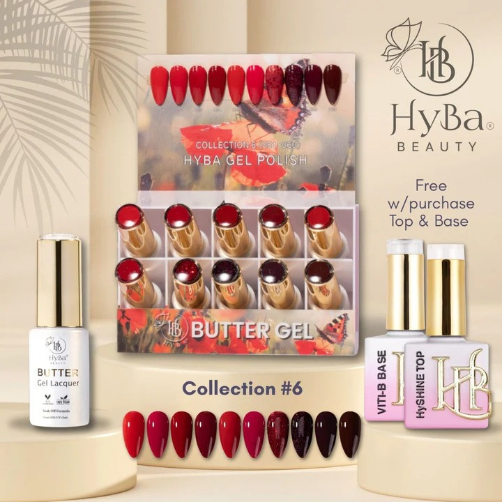Hyba - Butter Gel Kit #6 (#051 - #060) Free Base & Top