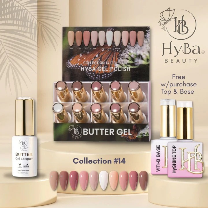 Hyba - Butter Gel Kit #14 (#131 - #140) Free Base & Top