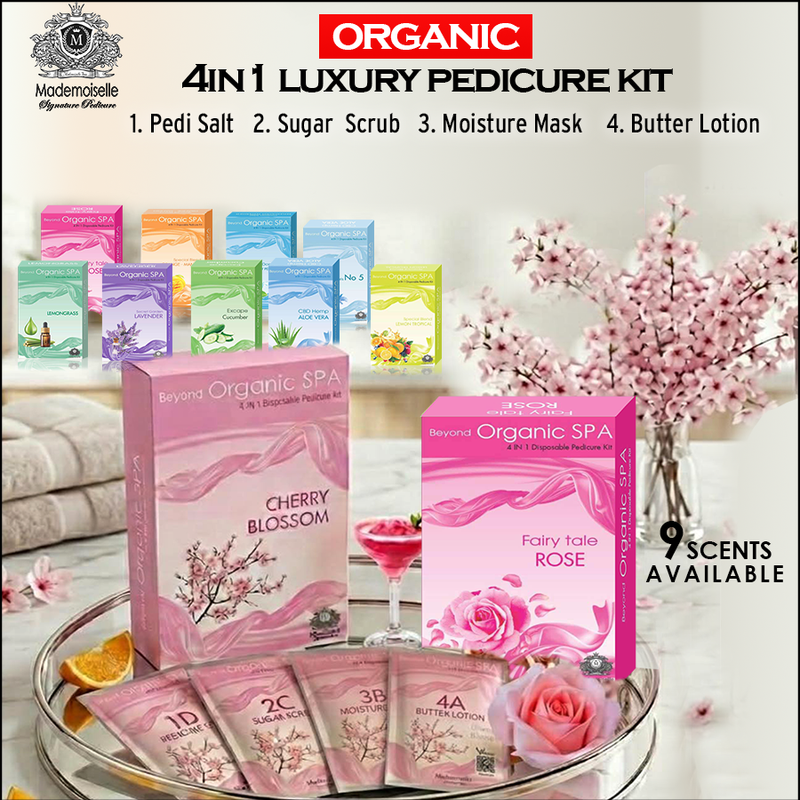 Mademoiselle Organic Pedicure Spa 4in1 Case/150 kits. Pick Your Scent