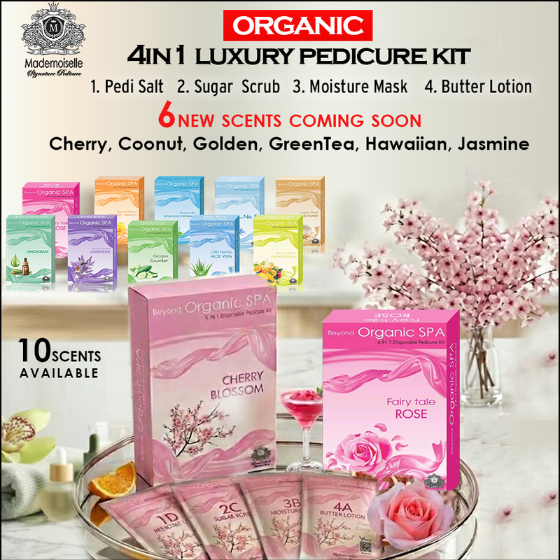 Mademoiselle Organic Pedicure Spa 4in1 Case/150 kits. Pick Your Scent