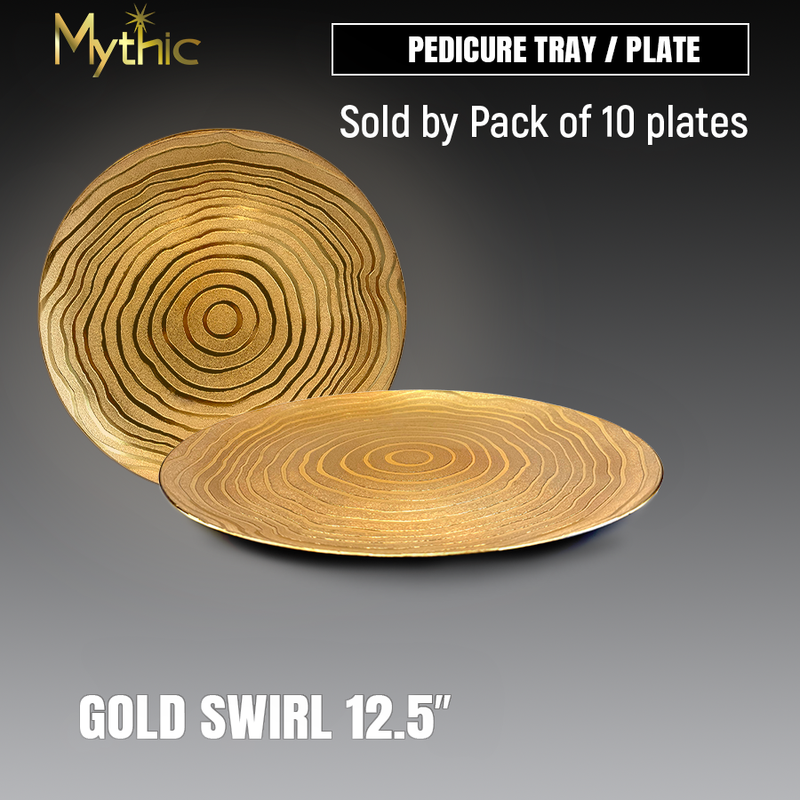 Mythic Pedicure Tray / Plates - #1 Gold Swirl - Prepacked/10pcs x $5
