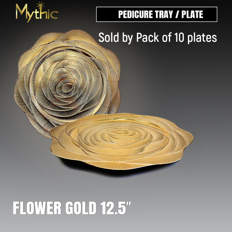 Mythic Pedicure Tray / Plates - #5 Flower Gold - Prepacked/10pcs x $5