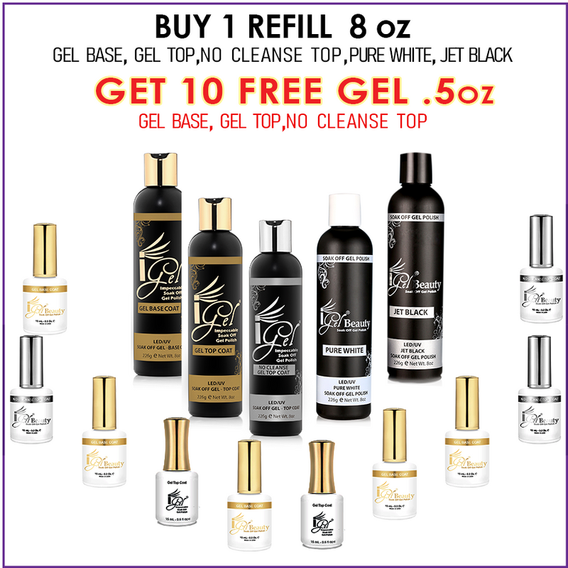 Buy 1 iGel Refill 8oz - GET FREE 10 bottles 0.5oz