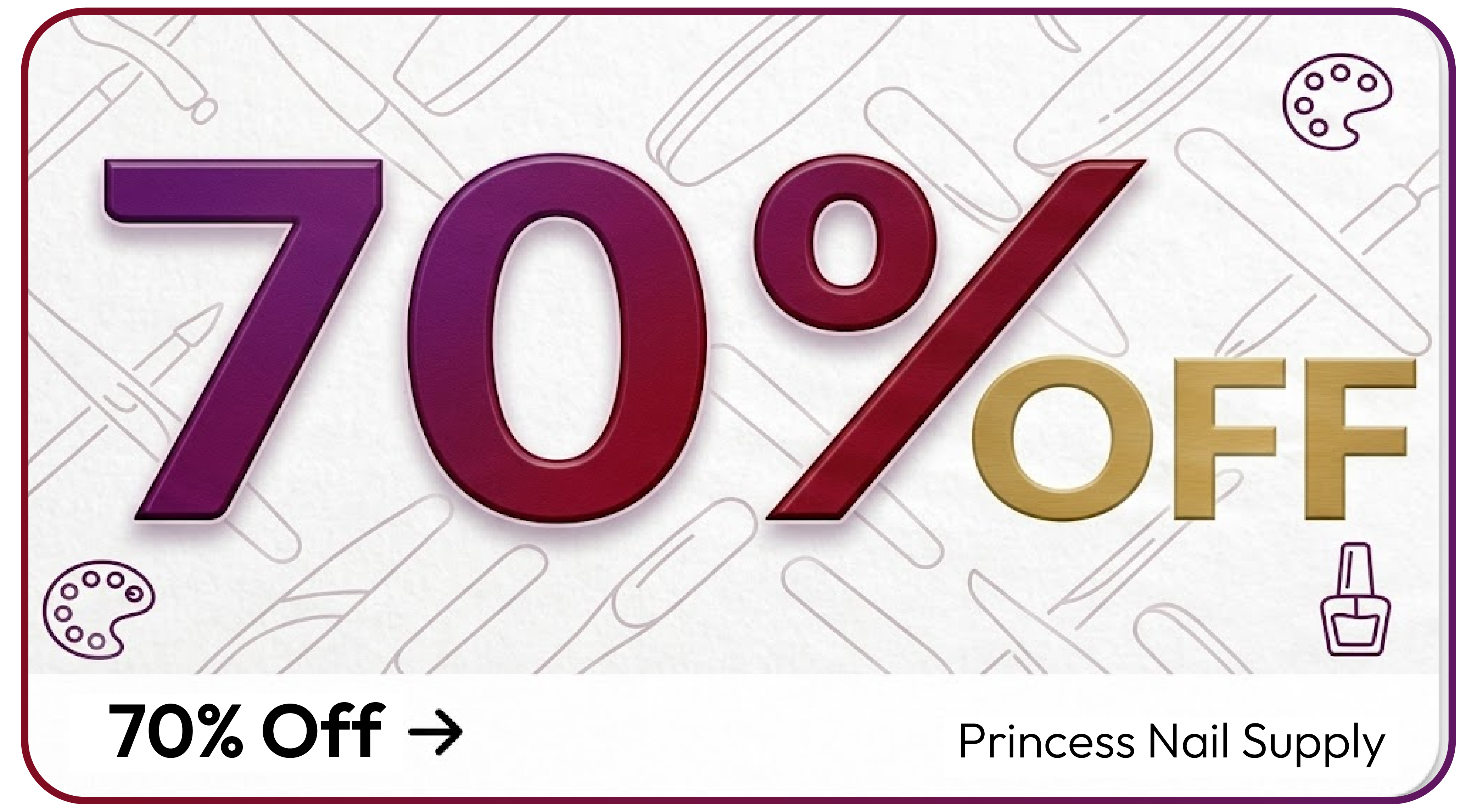 70% Off Promo Banner