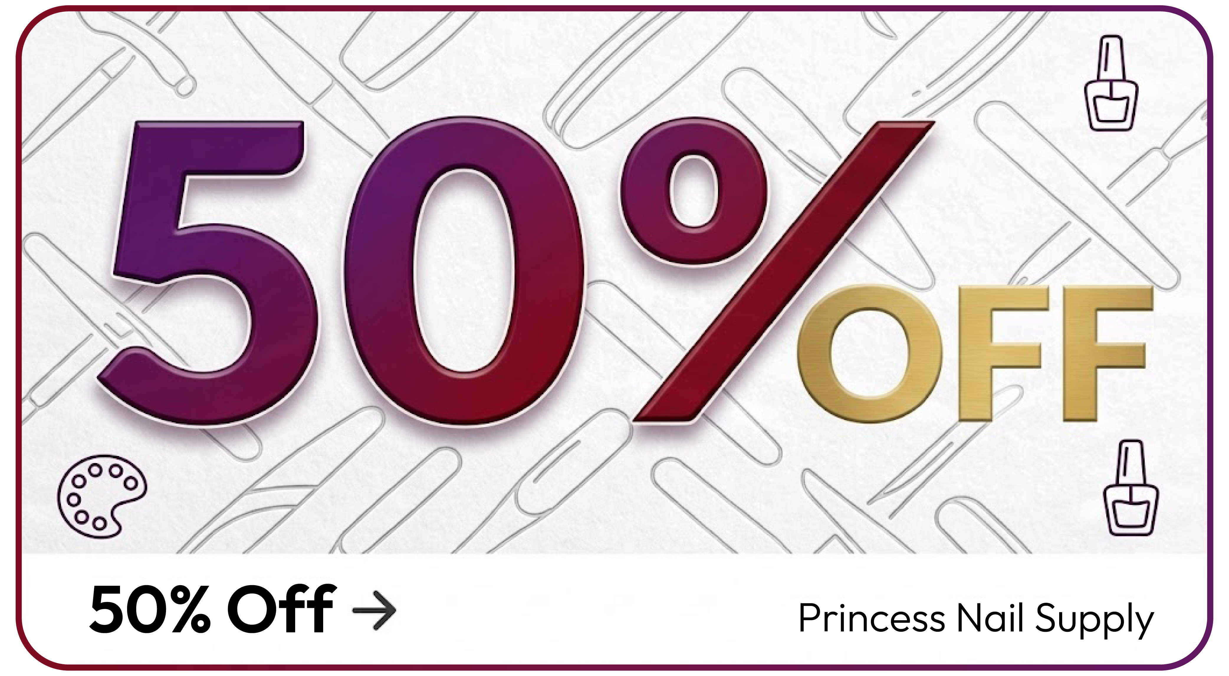 50% Off Promo Banner
