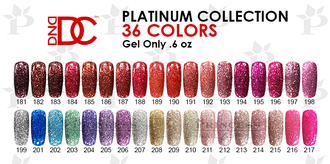 DND DC Platinum Gel #181-#217 = 36 Colors x $6.50 +1 Tip
