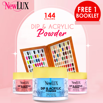 NewLux Dip|Acrylic #1- #144 = 144 colors x $7.39, Free 1 Booklet