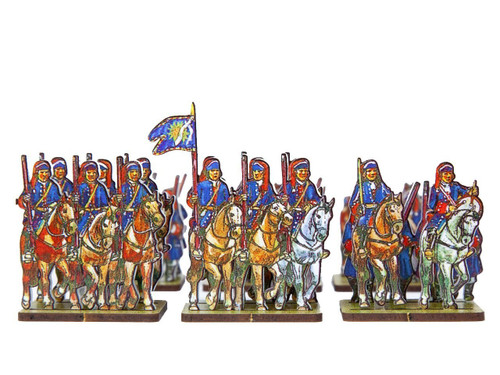 28mm WoSS French Dragoons mounted and dismounted (blue uniforms)
