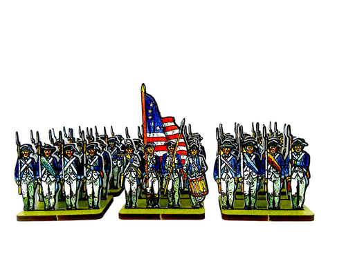 28mm AWI American Continental Infantry blue facings
