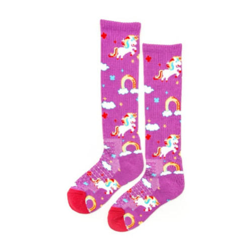 Pair Lucky Chuck Socks: Lucky Unicorns Purple Performance Socks