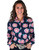 Pullover Button Up (Blue With Pink Floral Print Lightweight Stretch Jersey)