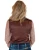 Brown Satin With Champagne Sequin Sheer Sleeves Pullover Button Up
