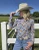 Colorful Blue Floral Jersey Pullover Button Up