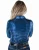 Royal Blue Shimmer With Copper Sequins Pullover Button Up