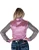 Dusty Rose Satin With Silver Sequin Sleeves Pullover Button Up