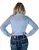 Light Blue & Gray Pinstripes With Tiny Crystals Pullover Button Up