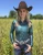 Emerald Shimmer With Copper Sequins Pullover Button Up