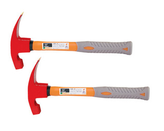 Hammer, Bricklayers with Heavy Duty Fibreglass Handle Integrated with Rubber Grip 
